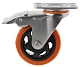 Промышленное колесо с полиуретановой шинкой, диаметр 100мм, поворотное, тормоз, крепление площадка, шариковый подшипник - SCBM 42